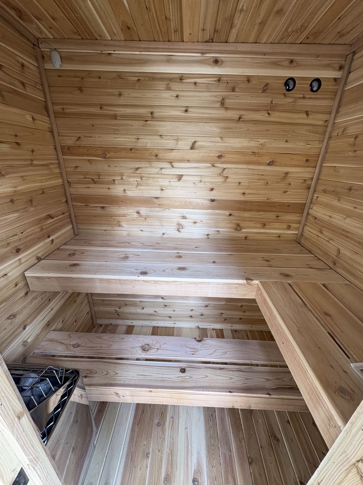 Cedar sauna installation